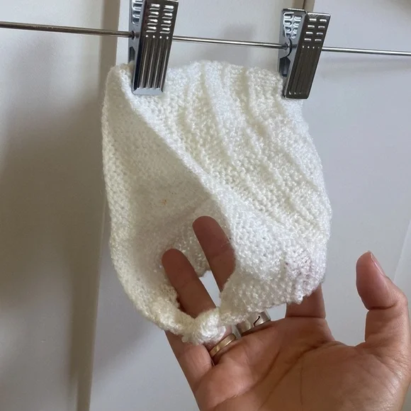 Vintage Knit Baby Bonnet - Picture 2 of 6